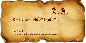 Kristek Mátyás névjegykártya