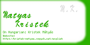 matyas kristek business card